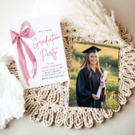 Convites Graduação de Foto do Arco Rosa Moderno e Elegante