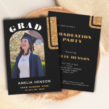 Graduação de Foto do Elegante Black Glitter Forman