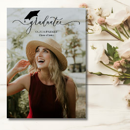 Convites Graduação de Foto do Formando 2 de script moderno