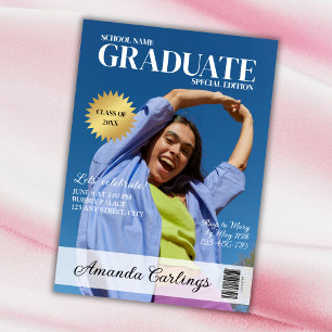 Convites Graduação de Foto do Formando de Revista Única par