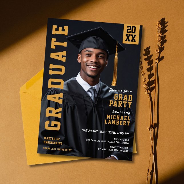 Convites Graduação de Foto do Partido do Formando Moderno (Criador carregado)