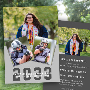 Convites Graduação de Foto do Script 4 Moderno em negrito d