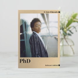 Convites Graduação de Foto Dourada em PhD