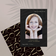 Graduação de Foto Elegante de Grande Tipo Preto