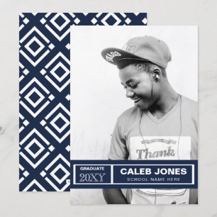 Convites Graduação de Foto Elegante de Na moda Moderno Clás