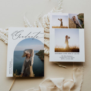 Convites Graduação de Foto em Arco Clássico Moderno Minimal
