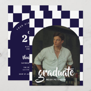 Convites Graduação de Foto em Arco com Verificação Azul do 