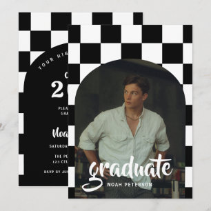 Convites Graduação de Foto em Arco com Verificação Branca M
