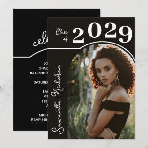 Convites Graduação de Foto em Arco Moderno Preto