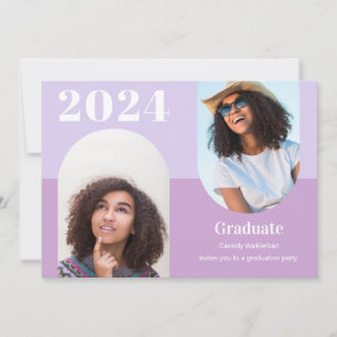 Convites Graduação de Foto em Arco Roxo Moderno