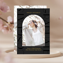 Convites Graduação de Foto em Branco Elegante