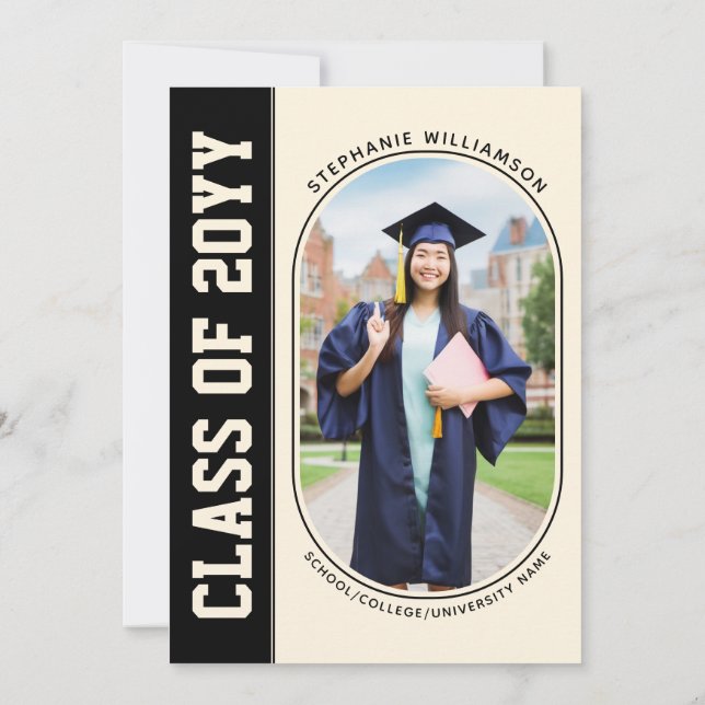 Convites Graduação de Foto em Formando Moderno e Minimalist (Verso)