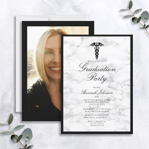 Convites Graduação de Foto em Mármore Branco da Faculdade d