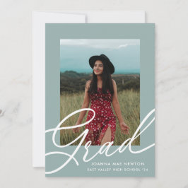 Convites Graduação de Foto em Segundo Script Verde