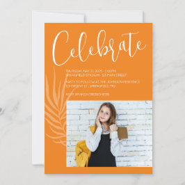 Convites Graduação de Foto Laranja