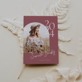 Convites Graduação de Foto Minimalista Moderna Arch Dourada