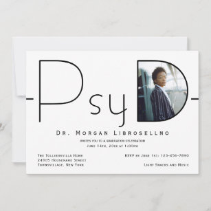 Convites Graduação de Foto Moderna PsyD