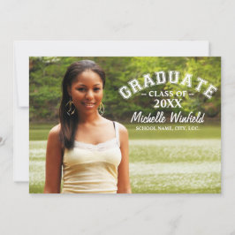 Convites Graduação de Foto por Sobreposição de Texto Modern