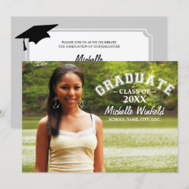 Convites Graduação de Foto por Sobreposição de Texto Modern
