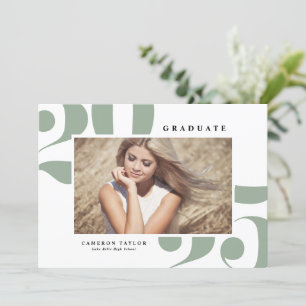 Convites Graduação de Foto Sage Green Bold Typografia 2023