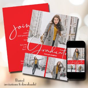 Convites Graduação de Foto Vermelha do formando 3