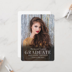 Convites Graduação de Foto VERT de Elegância Simples 2025