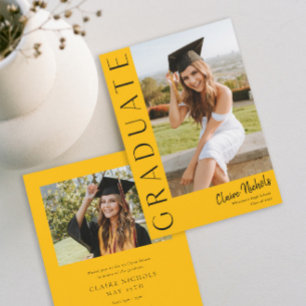 Convites Graduação de Foto Vertical Moderna