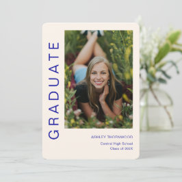 Convites Graduação de Foto Vertical Simples Moderna