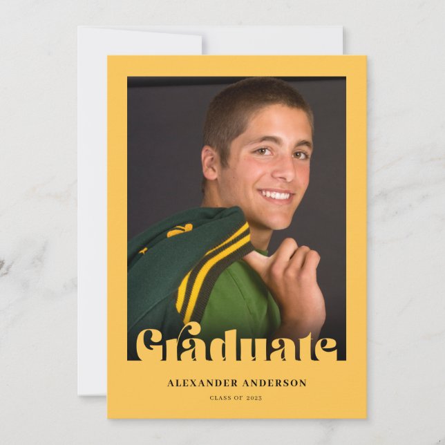 Convites Graduação de Fotografia com Tipografia Retroativa  (Frente)