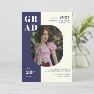 Convites Graduação de Fotografia com Typografia de Creme do