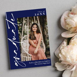 Convites Graduação de Fotografia da Caligrafia Branca marin