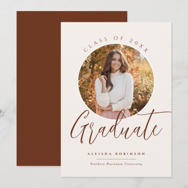 Convites Graduação de Fotografia na Faculdade de Caligrafia (Frente/Verso)