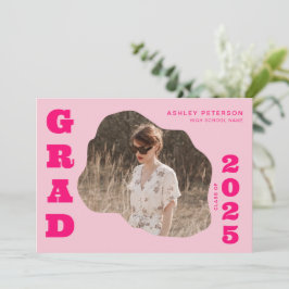 Convites Graduação de Fotografia Típica Rosa-Blob Moderno