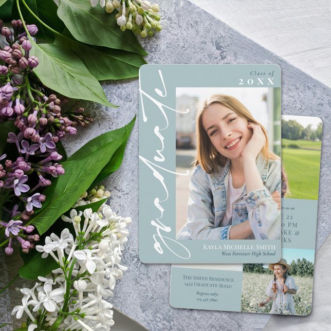 Convites Graduação de Fotografias com Caligrafia Branca de  (Criador carregado)