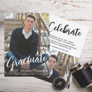 Convites Graduação de Fotografias com Script de Formando Si