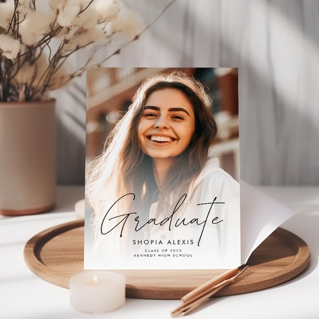 Convites Graduação de Fotografias com Script Elegante (Criador carregado)