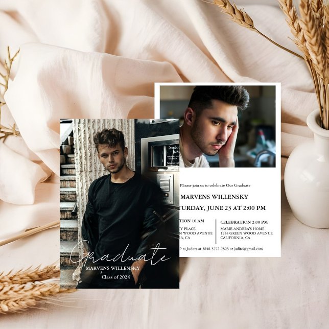 Convites Graduação de Fotografias do Formando de Caligrafia (Criador carregado)