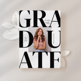 Convites Graduação de Fotos Clássica Moderna em Negrito