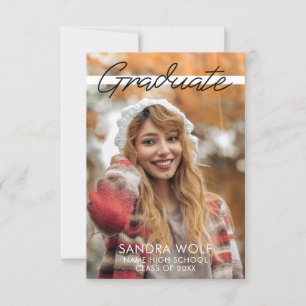 Convites Graduação de Fotos com Script Manuscrito Moderno
