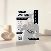Graduação de fotos da revista de código qr preto e
