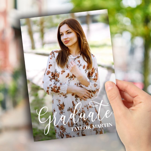 Convites Graduação de Fotos de Script de Formando Preto e B (Criador carregado)