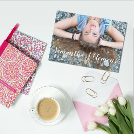 Convites Graduação de Fotos de Script de Tendy Elegante