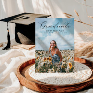 Convites Graduação de Fotos de Script Feminina Moderna