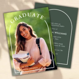 Convites Graduação de Fotos de Script Simples Moderno