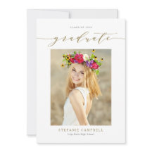 Graduação de Fotos do Dourado Script Whimsical 202