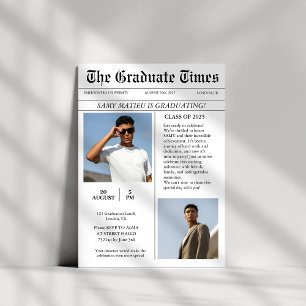 Convites Graduação de fotos do jornal Modern Trendy