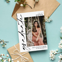 Graduação de Fotos em Branco com Caligrafia Preta