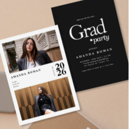 Convites Graduação de Fotos em Preto e Branco da Redação Mo