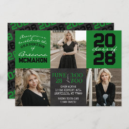 Convites Graduação de Fotos em Quadro Verde e Preto 3
