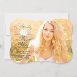 Convites Graduação de Fotos em Tipografia Moderna